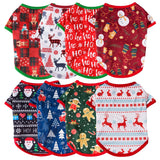 Christmas Dog Vest Santa Claus Snowman Elk Snowflake Printed Pet Dog Clothes