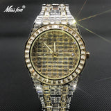 Hip Hop Men Watch Fully Diamond Drill Watches Stainless Steel Luxury Iced Out Quartz Clock Big Dail