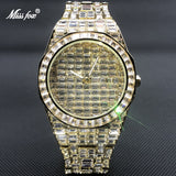 Hip Hop Men Watch Fully Diamond Drill Watches Stainless Steel Luxury Iced Out Quartz Clock Big Dail