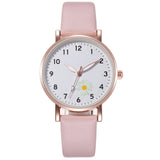Casual Flower Children Watch Women Leather Belt Watches Simple Ladies' Small Dial Quartz Clock Dress Wristwatches Reloj mujer