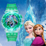 Frozen 2 Princess Elsa Kids Watches for Girls Disney Sophia Flash Light Children Watch with Light Clock Student reloj infantil