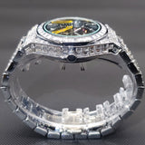 Luxury Men's Wathes Full Diamond Iced Out Tourbillon Automatic Wristwatch