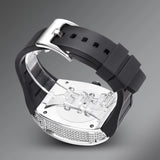 2023 New Tonneau Men Watches Iced Out Diamond Rubber Strap Watch