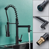 Senlesen Spring Kitchen Faucets Pull Down Kitchen Sink Faucet Brass Deck Mounted Two Spouts Double Mode Hot Cold Mixer Tap Crane