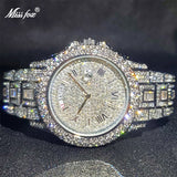 Luxury Ice Out Diamond Watch Multifunction Day Date Adjust Calendar Quartz Watch