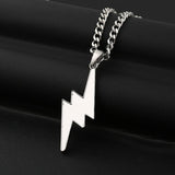 Jewelry New Fashion Retro Full Zircon Lightning Necklace Men's Hip Hop Party Accessories Pendant Necklace Jewelry for Men Gifts