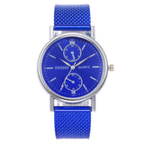 Casual  blue glass eyes soft fashion neutral watches