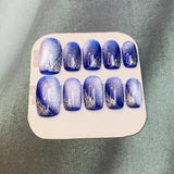 Blue Starry Sky Fake Press on Nails