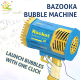 HUIQIBAO 109 Holes Summer Outdoor Flashing Electric Automatic Bubbles Gun Beach Interactive Game Bubble Machine Toy for Children