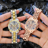 2022 Rose Gold Silver Ladies Diamond Quartz Watch