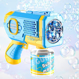 Bubble Gun Machine for Kids Toddler, 8 Hole Bubble Maker Automatic Bubble Blower with Led Light Soap Bubble Maker Summer Toys