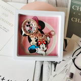 Disney Mickey Pocket Watch Women Cute Rose Gold backpack pendant Keychain Watches for Children Quartz Clock reloj de bolsillo