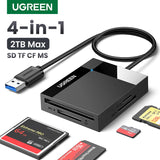 UGREEN カードリーダー 4-in-1 USB3.0/USB-C SD マイクロ SD TF CF MS ラップトップ PC 用コンパクトフラッシュカードアダプター マルチ OTG スマートカードリーダー