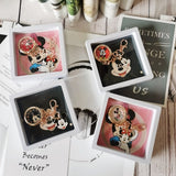 Disney Mickey Pocket Watch Women Cute Rose Gold backpack pendant Keychain Watches for Children Quartz Clock reloj de bolsillo