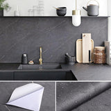 Matte Thick Gray Marble Pattern Self-Adhesive Wallpaper Waterproof Film Furniture Kitchen Countertop Oil-Proof Rock Wall Sticker