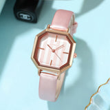 Simple Elegant Leather Strap Quartz Watch