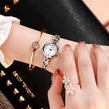 2022 Fashion Heart Bracelet Rose Gold Quartz Watch