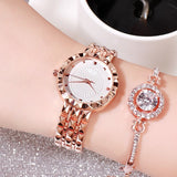 Luxury Stainless Steel Ladies Bracelet Quartz Wristwatch