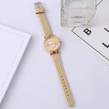 Cute Leather  Star Moon Rhinestone Ladies Wristwatch