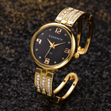 New Rhinestone Luxury Female Fashion Gold Ladies Bracelet Watch