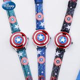 Disney Spiderman Children Watches Leather Strap Luxury Kids Watch Boys Student Wristwatch Clock reloj infantil