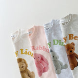 2023 Korean Summer Baby Boy Romper: Organic Cotton Bear Print T-shirts Outfit