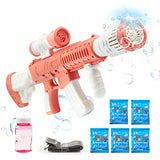 Gatling Rechargeable Bubble Machine LED Light Outdoor Party Atmosphere Toy Children's Birthday Gift