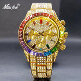 Gold Rainbow Baugette Classic Stylish Quartz Wristwatch