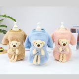 Cute Bear Toy Decorative Dog Clothes for Small Dogs Winter Warm Dog Vest
