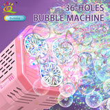 36 Holes Light Automatic Fomaing Bubble Machine Guns Toys Children Summer Beach Outdoor Fight Toys for Kids Game Gifts