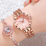 Luxury Stainless Steel Ladies Bracelet Quartz Wristwatch