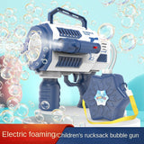 12Holes Electric Bubble Gun Bubble Gun Machine Soap Bubbles Magic Bubble for Bathroom Outdoor Toys for Children Gift