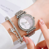 Women Luxury Fashion Stainless Steel Strap Quartz Wristwatch