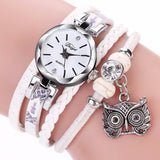 Women Quartz Wristwatches Leather Winding Bracelet Watch