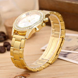 2022 Luxury Geneva Brand Women Gold Stainless Steel Quartz Watch