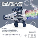 Bubble Gun Rocket Soap Bubble Machine N-Hole Electric Space Launcher Children's Day Gift Continues To Produce Bubbles with Light