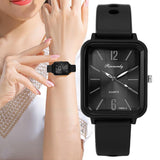 Luxury Fashion Silicone Women Watches Qualities Rectangle Quartz Wristwatch