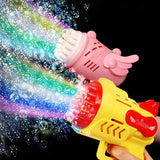 Bubble Gun LED Light Electric Automatic Rocket Soap Pomperos Bubble Machine Toys for Kids Outdoor Wedding Party Children's Gifts