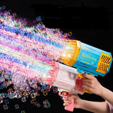 2023 Summer Bubble Gun Rocket 69 Holes Soap Bubble Machine Guns Launcher Automatic Blower With Light Pomperos Toys For Kids Gift