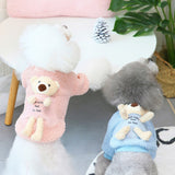 Cute Bear Toy Decorative Dog Clothes for Small Dogs Winter Warm Dog Vest