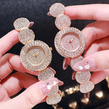 Luxury Round Dial Elegant Female Bracelet Wristwatches
