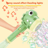 Funny Automatic Bubble Wand Music and Light Luminous Magic Bubble Gun Handheld Outdoor Toys Christmas Gifts for Kids Boys Girls