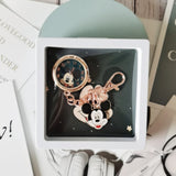 Disney Mickey Pocket Watch Women Cute Rose Gold backpack pendant Keychain Watches for Children Quartz Clock reloj de bolsillo