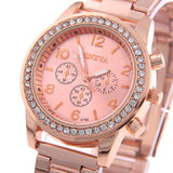 2022 Luxury Geneva Brand Women Gold Stainless Steel Quartz Watch