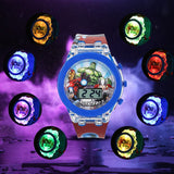 Disney Flash Ligh Car Children Watches Boys Colorful Light Frozen Elsa Mickey Kids Girls Watch Party Gift Wristwatch Clock
