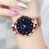 Luxury Women Watches Magnetic Starry Sky Quartz Wristwatch