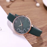 Quartz Thin Leather Strap Ladies Wristwatch