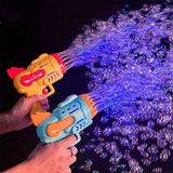 バブルガンおもちゃ子供用電動自動シャボン玉ロケットバブルマシン LED ライト付き屋外ウェディングパーティーおもちゃ子供のギフト