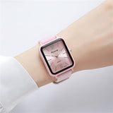 Luxury Fashion Silicone Women Watches Qualities Rectangle Quartz Wristwatch