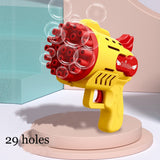 Bubble Gun Electric Automatic Soap Rocket Bubbles Machine Kids Portable Outdoor Party Toy LED Light Blower Toys Children Gifts